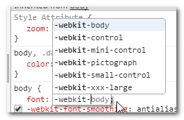 webkit下的关键字字体