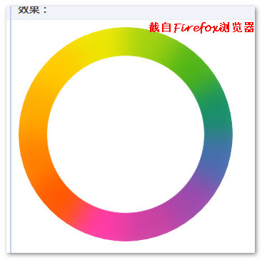 Firefox浏览器下的彩虹圆环效果截图