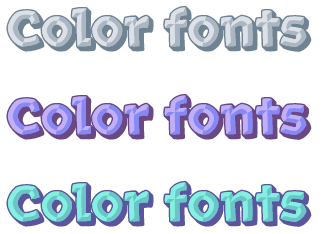 Different color font display