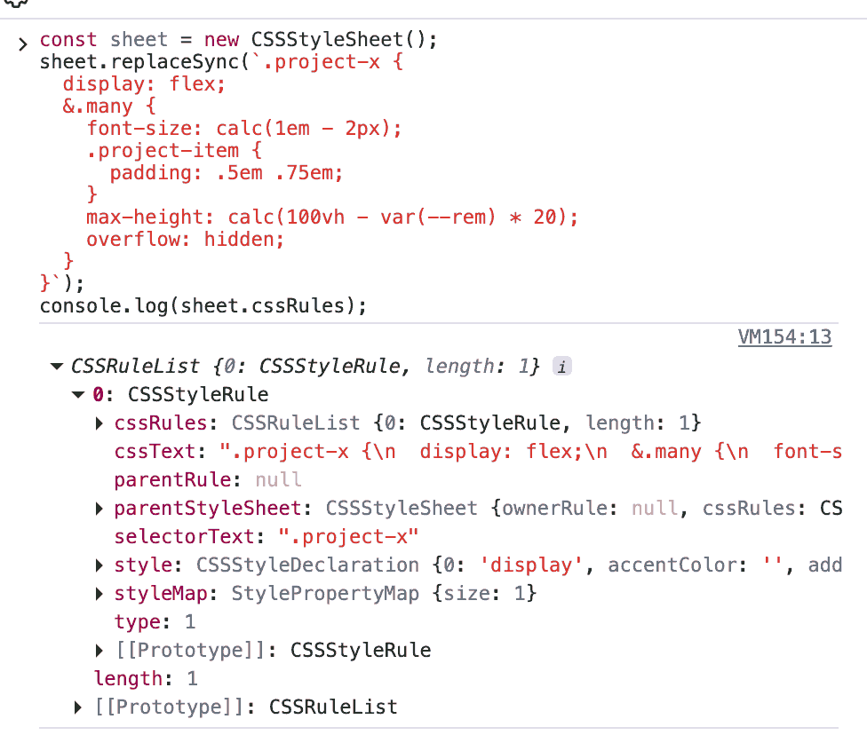 CSS嵌套语句的输出
