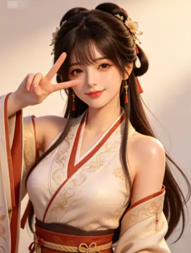 美少女比耶