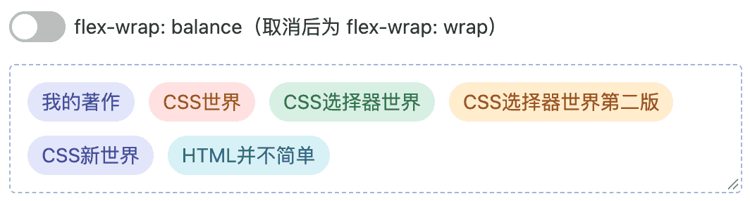 默认 wrap 排版示意