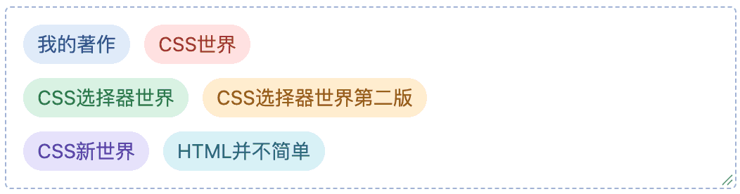 三行均衡排版效果示意